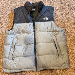 The North Face Two-Tone Gray and Black Down Puffer Vest